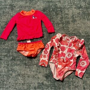 Carter’s + Other Pair of Long sleeve Swimsuits | Size 12-18 month